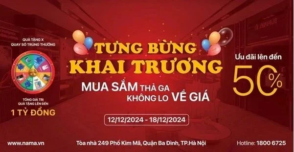 Khai trương Nam Á Store 249 Kim Mã ngày 12/12/2024 - Điểm đến mới cho trải nghiệm mua sắm tuyệt vời