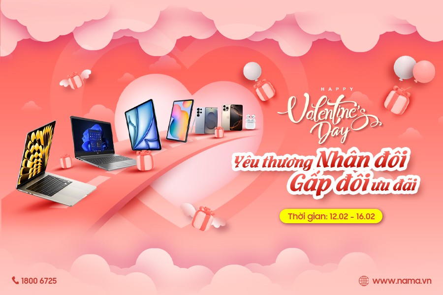 Khuyến mại Valentine's day (14/2) - Yêu thương nhân đôi, gấp đôi ưu đãi