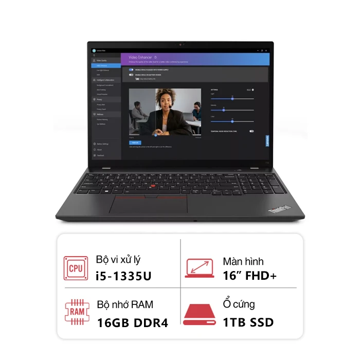 Laptop Lenovo ThinkPad T16 Gen 2 21HHS1EM00 (Intel Core i5-1335U/ 16GB/ 1TB/ Intel Iris Xe Graphics/ 16