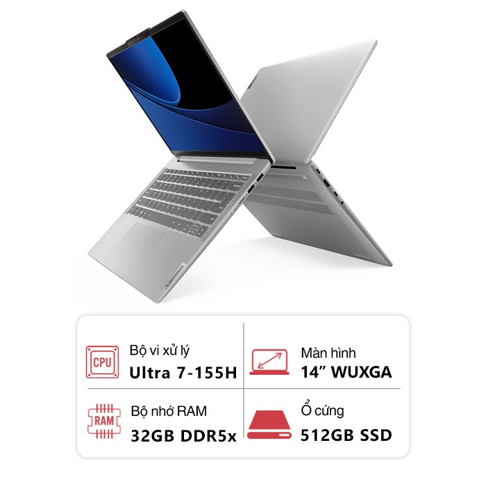 Laptop Lenovo IdeaPad Slim 5 14IMH9 83DA001YVN (Intel Core Ultra 7 155H/ 32GB/ 512GB/ Intel Arc /14" WUXGA/ Win 11/ Xám)