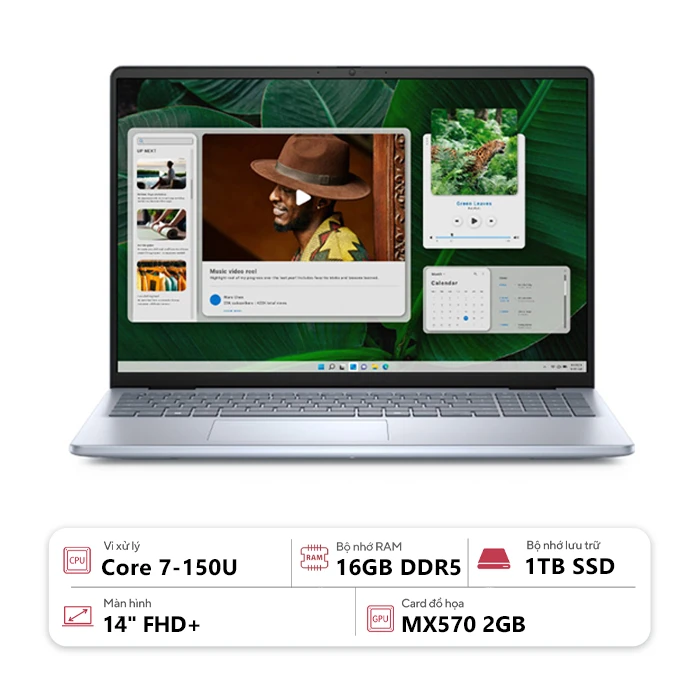 Laptop Dell Inspiron 16 5640 KHPF5 (Core 7-150U/ 16GB/ 1TB SSD/ MX570 2GB/ 16" FHD+/ Win 11/ OfficeHS21/ Xanh)
