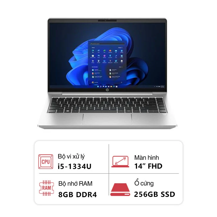 Laptop HP ProBook 440 G10 B73SHAT (Intel Core i5-1334U/ 8GB/ 256GB/ Intel Graphics/ 14" FHD/ Win 11 Pro/ Bạc)