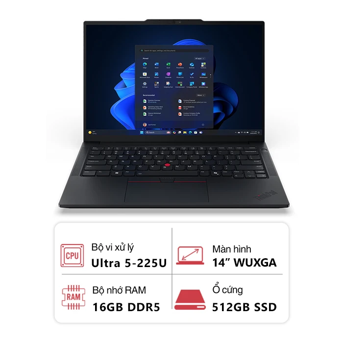 Laptop Lenovo ThinkPad E14 Gen 7 21SX002QVA (Intel Core Ultra 5 225U/ 16GB/ 512GB SSD/ 14 inch WUXGA/ Intel Graphics/ NoOS/ Đen)