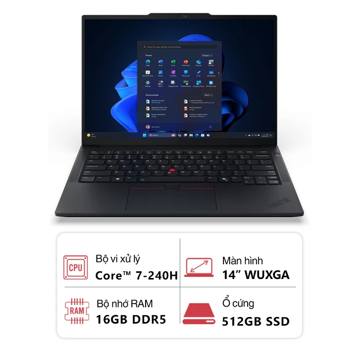 Laptop Lenovo ThinkPad E14 Gen 7 21T90025VN (Core 7 240H/ 16GB/ 512GB SSD/ 14″ WUXGA/ W11H/ Đen)