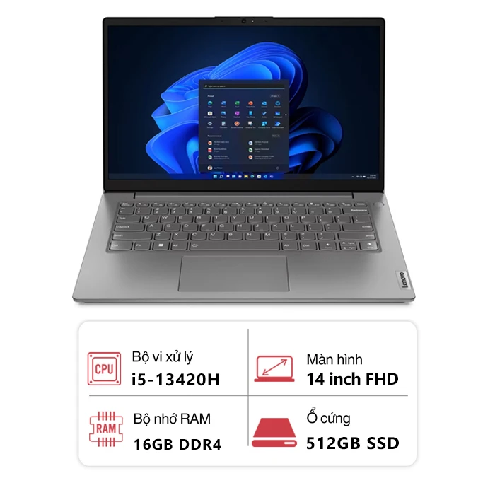 Laptop Lenovo V14 G4 IRU 83A000BGVN (Intel Core i5-13420H/ 16GB/ 512GB/ Intel UHD/ 14 inch FHD/ NoOS/ Xám)