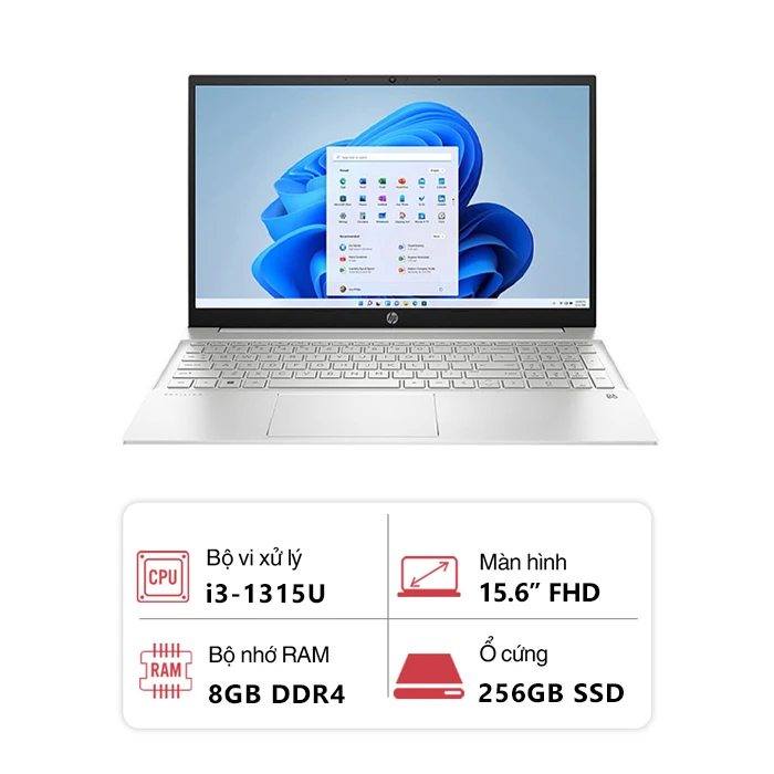 Laptop HP Pavilion 15-eg3099TU 8C5M0PA (Intel Core i3-1315U/ 8GB/ 256GB/ Intel UHD Graphics/ 15.6" FHD/ Win 11/ Bạc)
