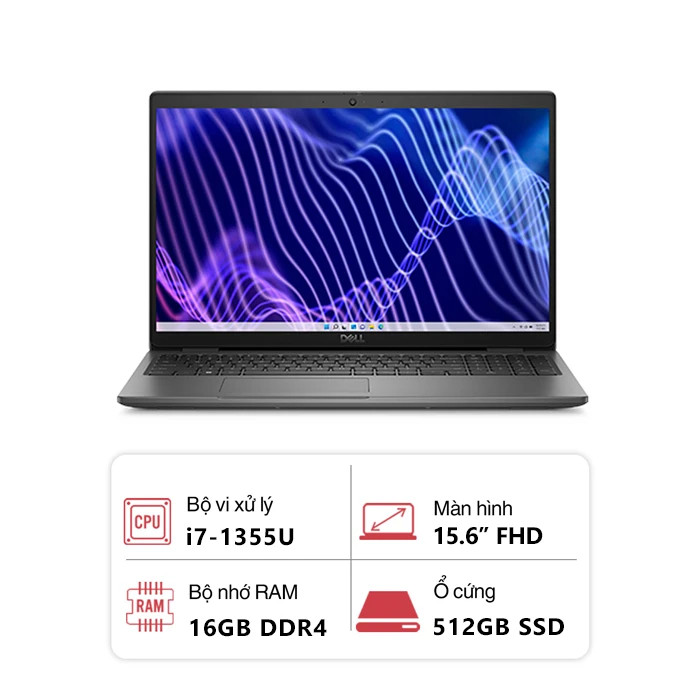 Laptop Dell Latitude 3540 71038102 (Intel Core i7-1355U/ 16GB/ 512GB/ Intel Iris Xe Graphics/ 15.6" FHD/ Win 11/ Đen)