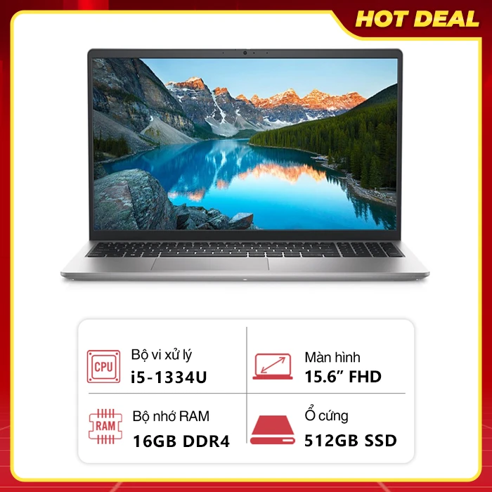 Laptop Dell Inspiron 15 3530 71043885 (i5-1334U/ 16GB/ 512GB SSD/ Intel Iris Xe Graphics/ 15.6" FHD/ OfficeHS21/ McAfee LS/ Win 11 Home/ Bạc)