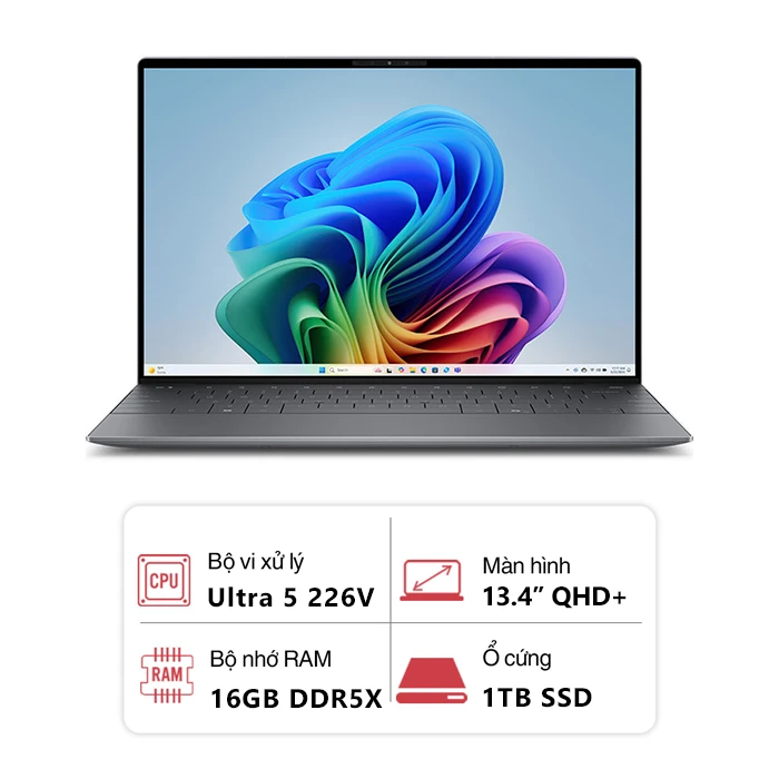 Laptop Dell XPS 13 9350 71058714 (Ultra 5-226V/ 16GB/ 1TB/ Intel Arc Graphics/ 13.4 inch QHD+ 120Hz/ Cảm ứng/ Win 11/ Office/ Đen)