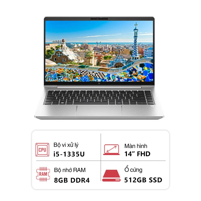Laptop HP EliteBook 640 G10 BH3E2PT (Intel Core i5-1335U/ 8GB/ 512GB/ Intel Graphics/ 14" FHD/ Win 11 Pro/ Bạc)